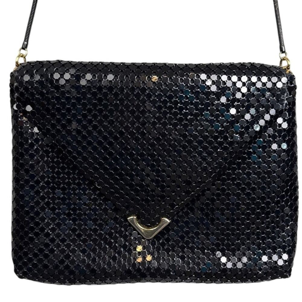 La Regale Vintage Purse Black Chainmail Gold Hardware 1970s Vintage Fairy Grunge